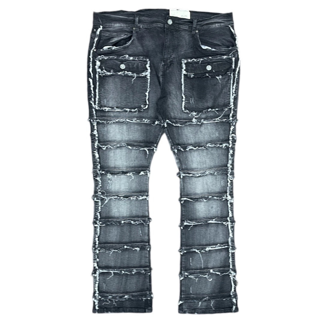 FWRD STACKED PANTS WASHED BLACK by FWRD