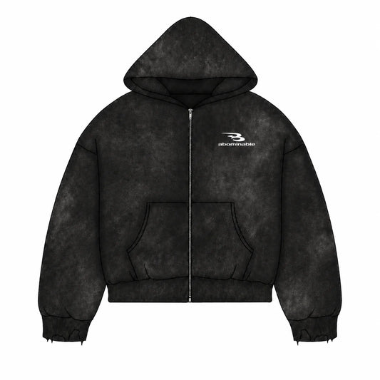 LUV ABOMINABLE WASHED ZIP HOODY by LUV ABOMINABLE