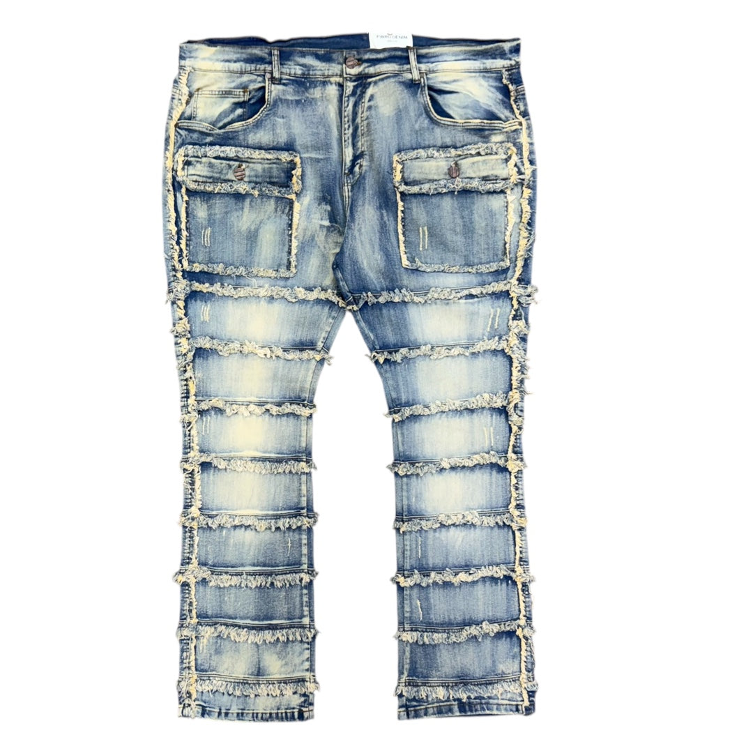 FWRD STACKED LINE DENIM JEANS by FWRD