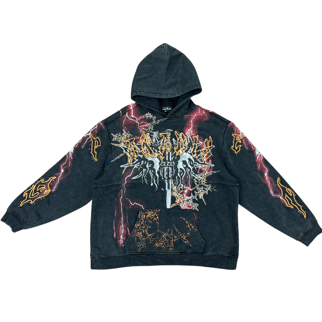 SMOKE RISE OVERSIZE HOODIE-BLACK
