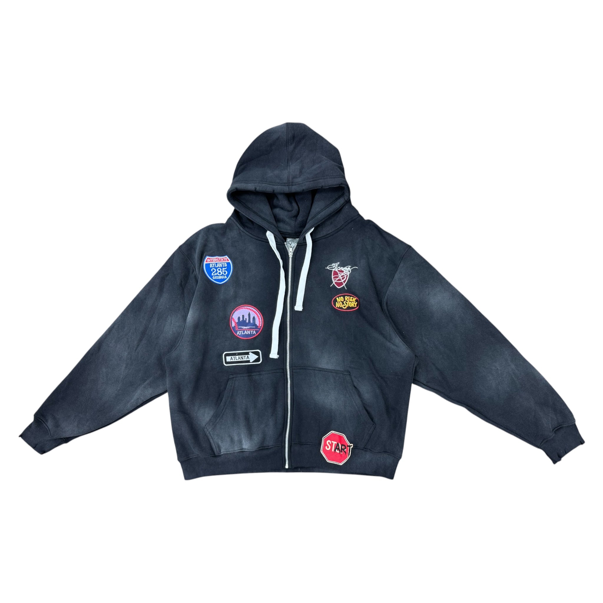 BAGGY DRYWASH PATCHWORK HOODIE by Popout