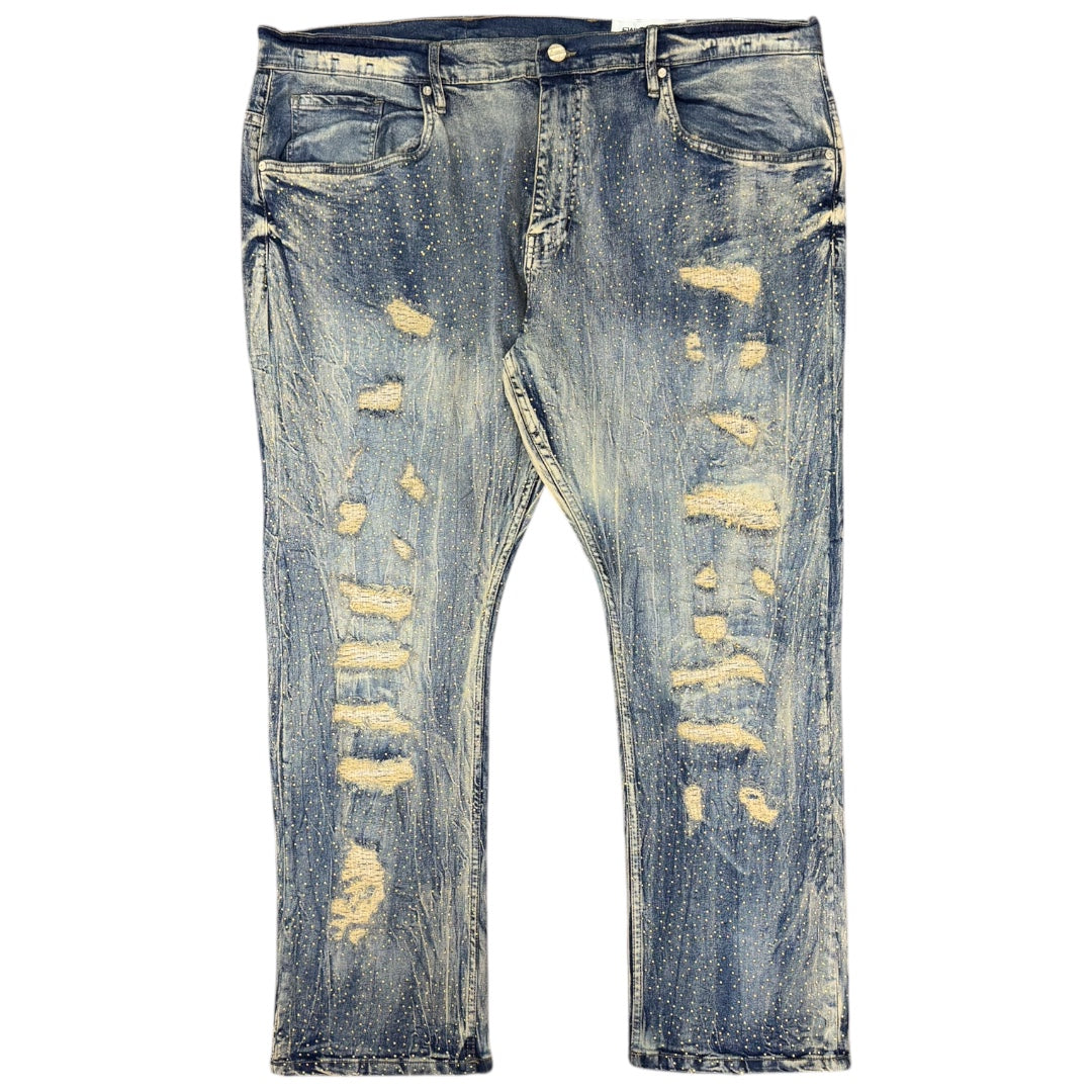 FWRD CRYSTALIZED DENIM PANTS