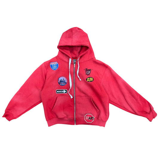 BAGGY DRYWASH PATCHWORK HOODIE by Popout