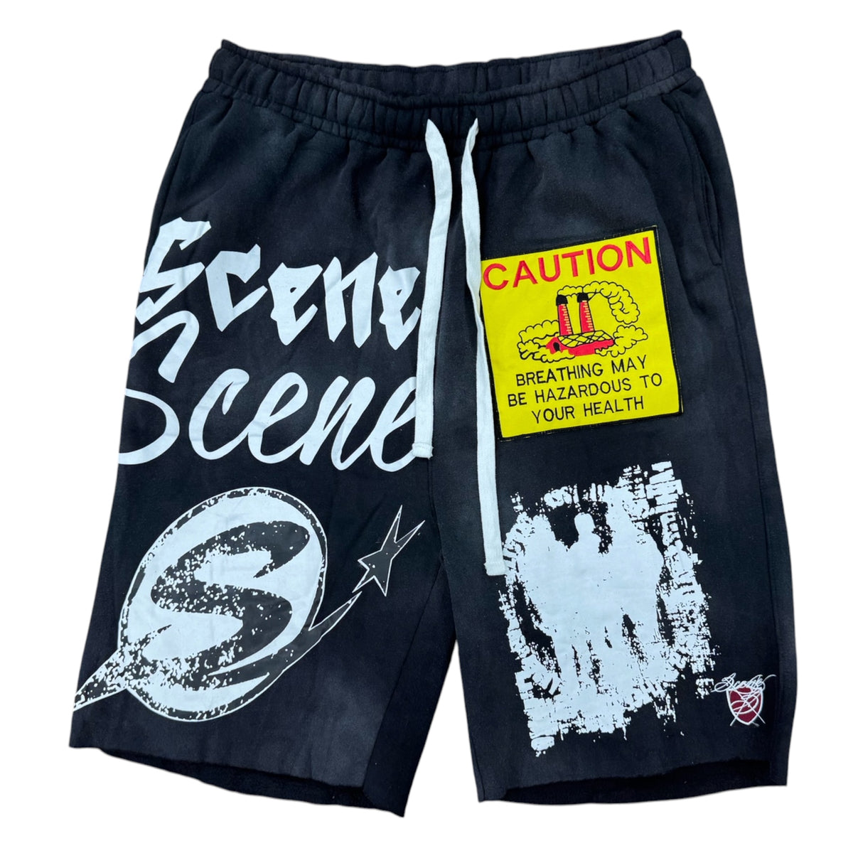 BAGGY DRYWASH PATCHWORK SHORTS by Popout