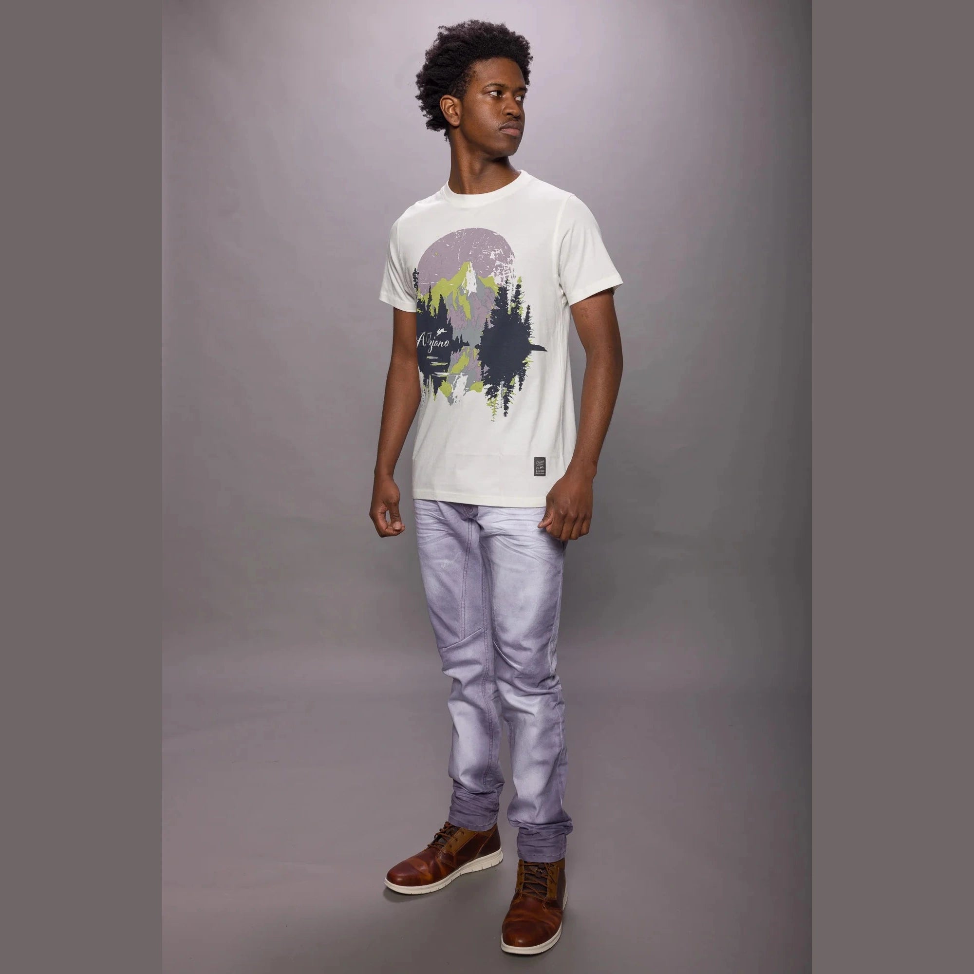 A TIZIANO Josiah Graphic Tee-WHITE