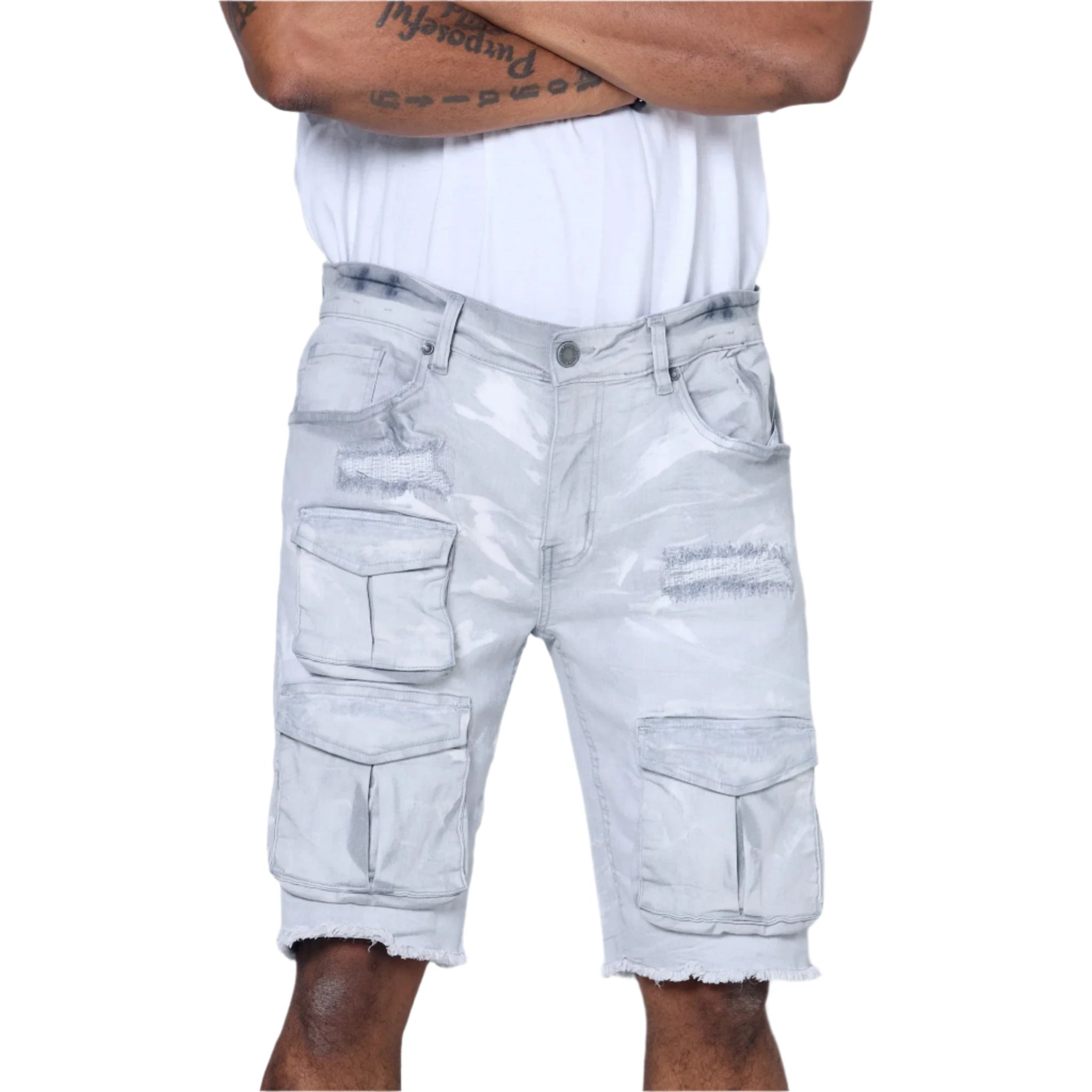 EVOLUTION COMBAT DENIM SHORT-GREY
