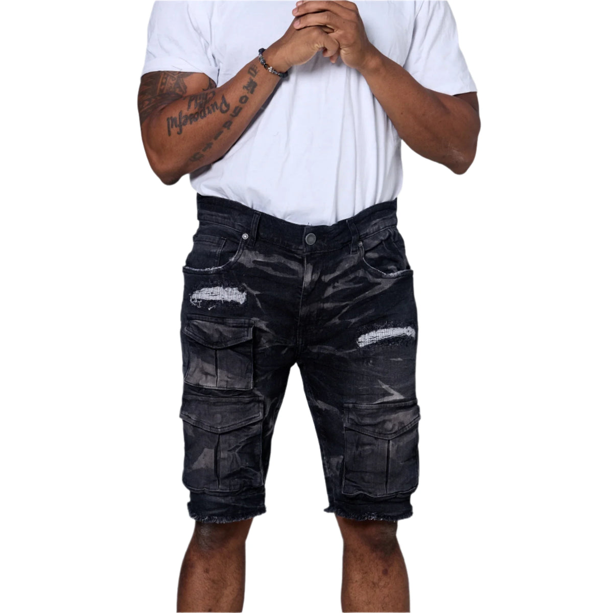 EVOLUTION COMBAT DENIM SHORT-WASHED BLACK by EVOLUTION