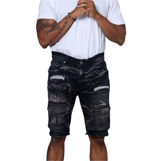 EVOLUTION COMBAT DENIM SHORT-WASHED BLACK by EVOLUTION