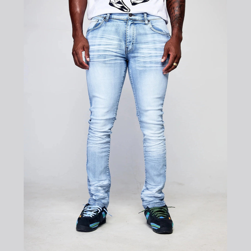 MENS WASHED DOWN DENIM-ICE BLUE