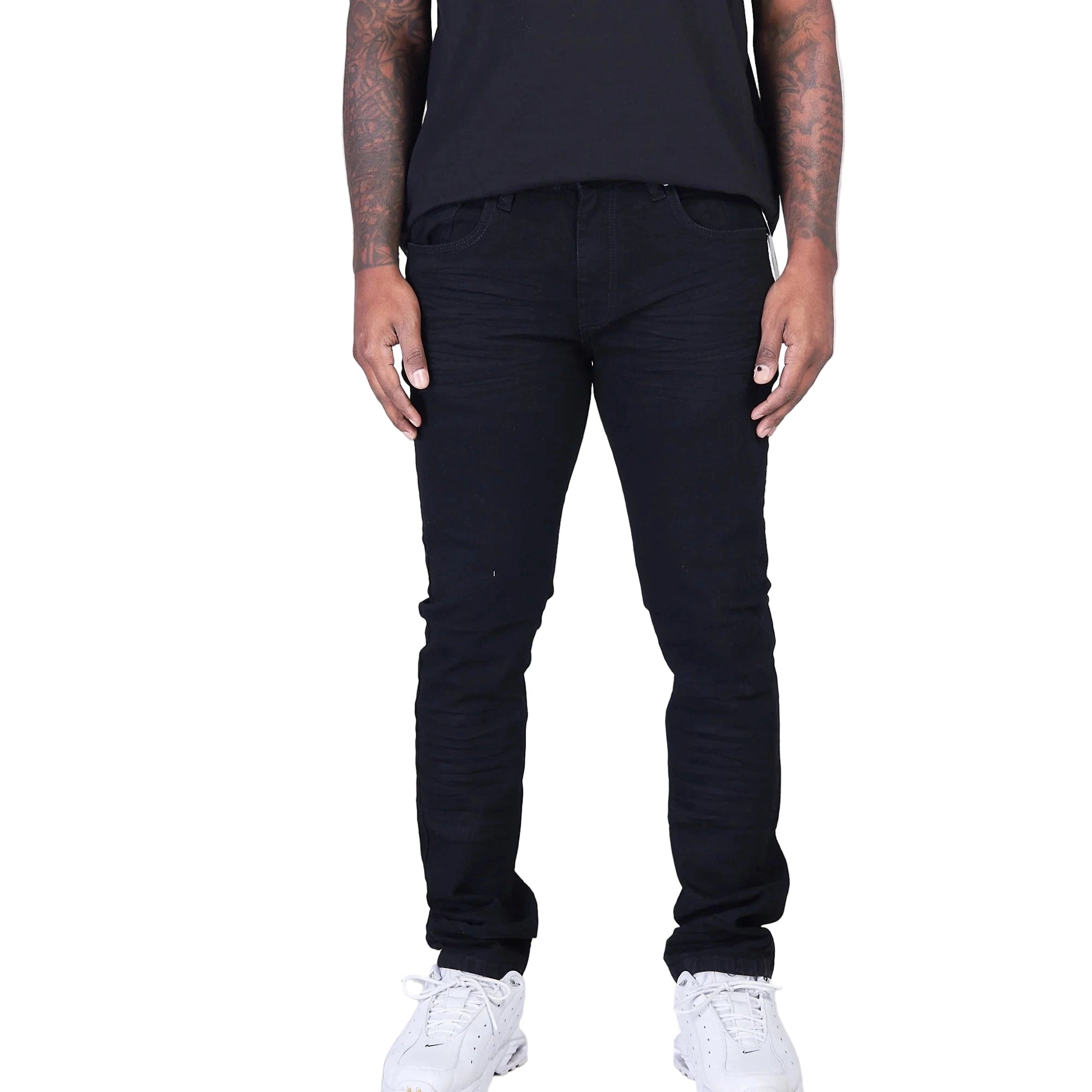 BIG SIZE WASHED DOWN DENIM-BLACK