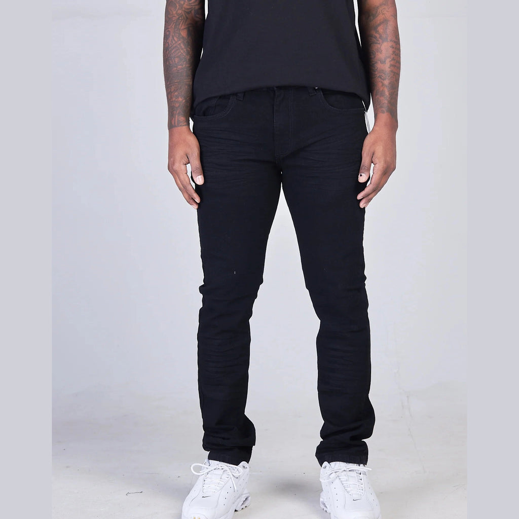 BIG SIZE WASHED DOWN DENIM-BLACK