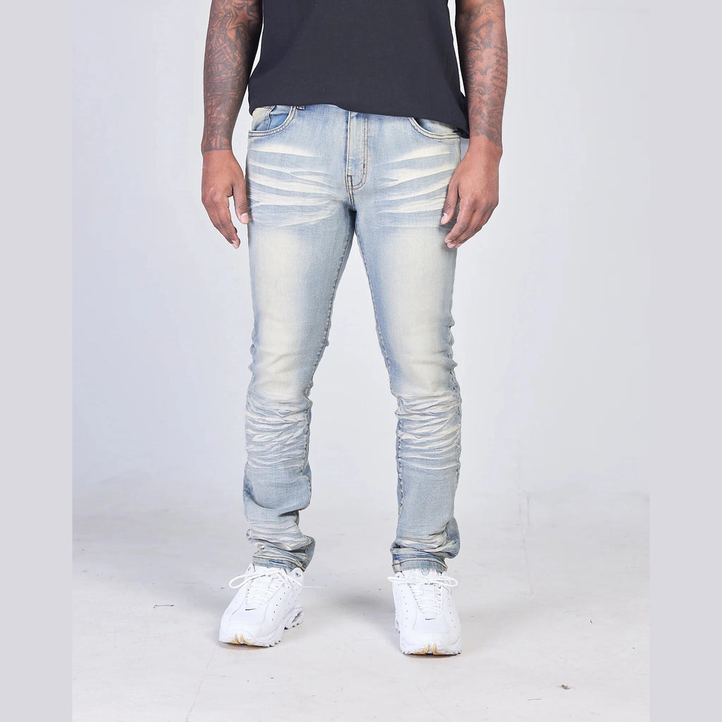 BIG MENS WASHED DOWN DENIM-LT.TINT
