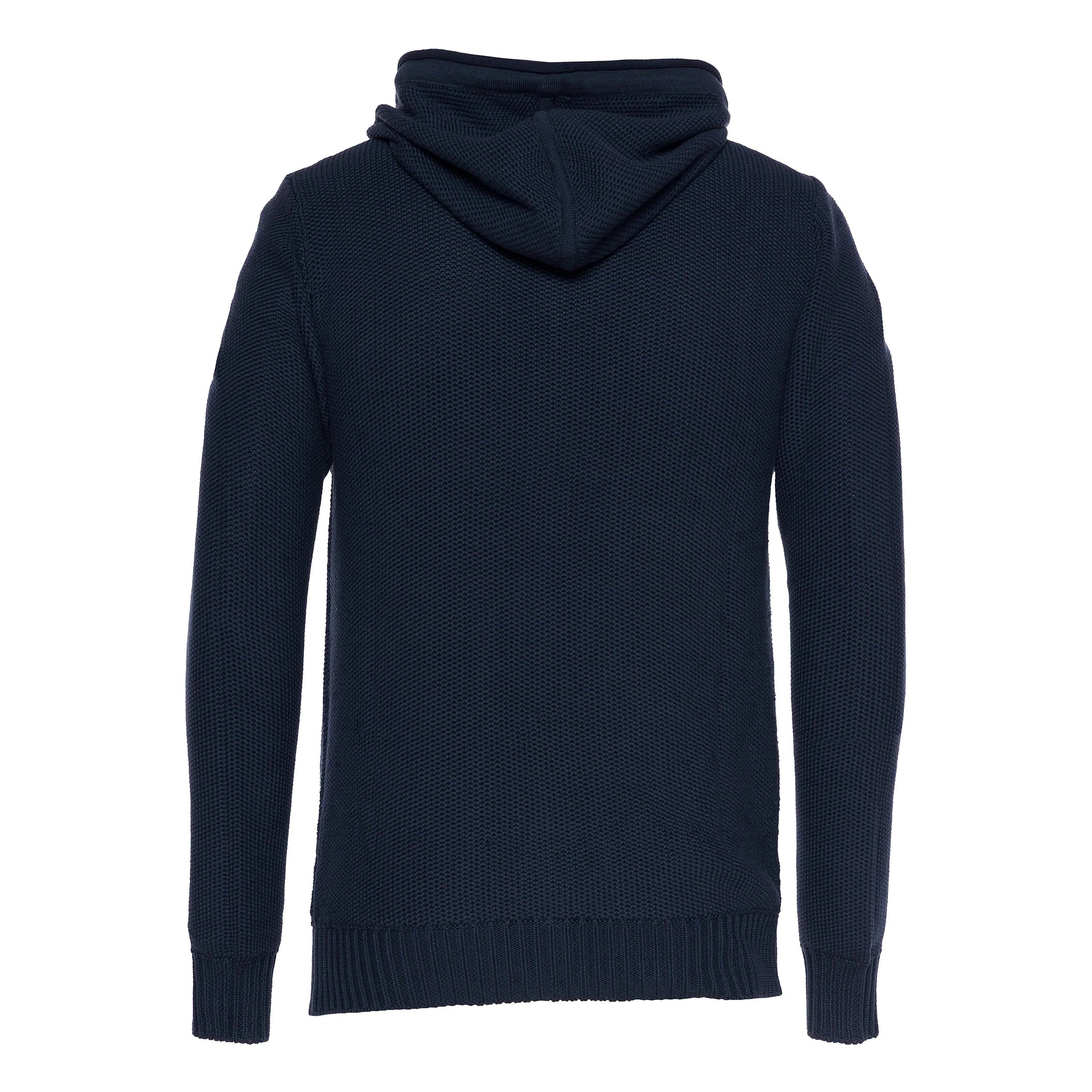 A TIZIANO Elijah Sweater Knit Hoodie-NAVY