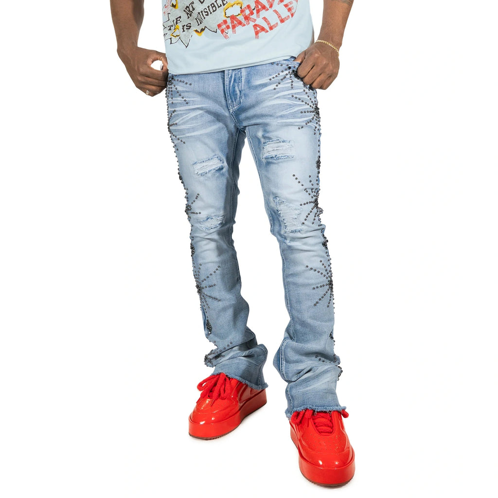 FROST SPIDER STACK JEANS-LT WASH