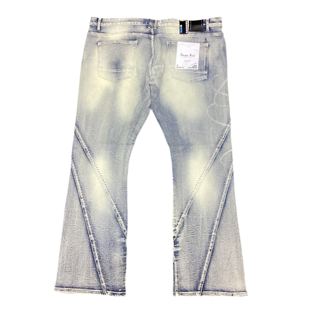 SMOKE RISE BARBWIRE RHINESTONE JEAN-CASCADE BLUE