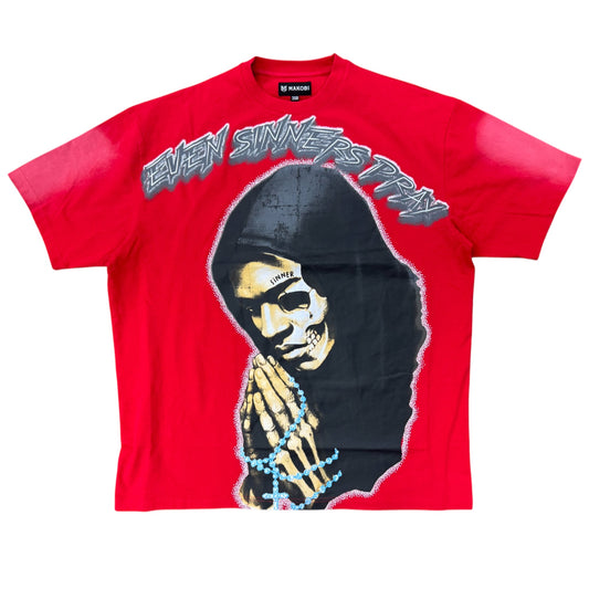 MAKOBI SINNERS PRAY BOXED TEE by Makobi