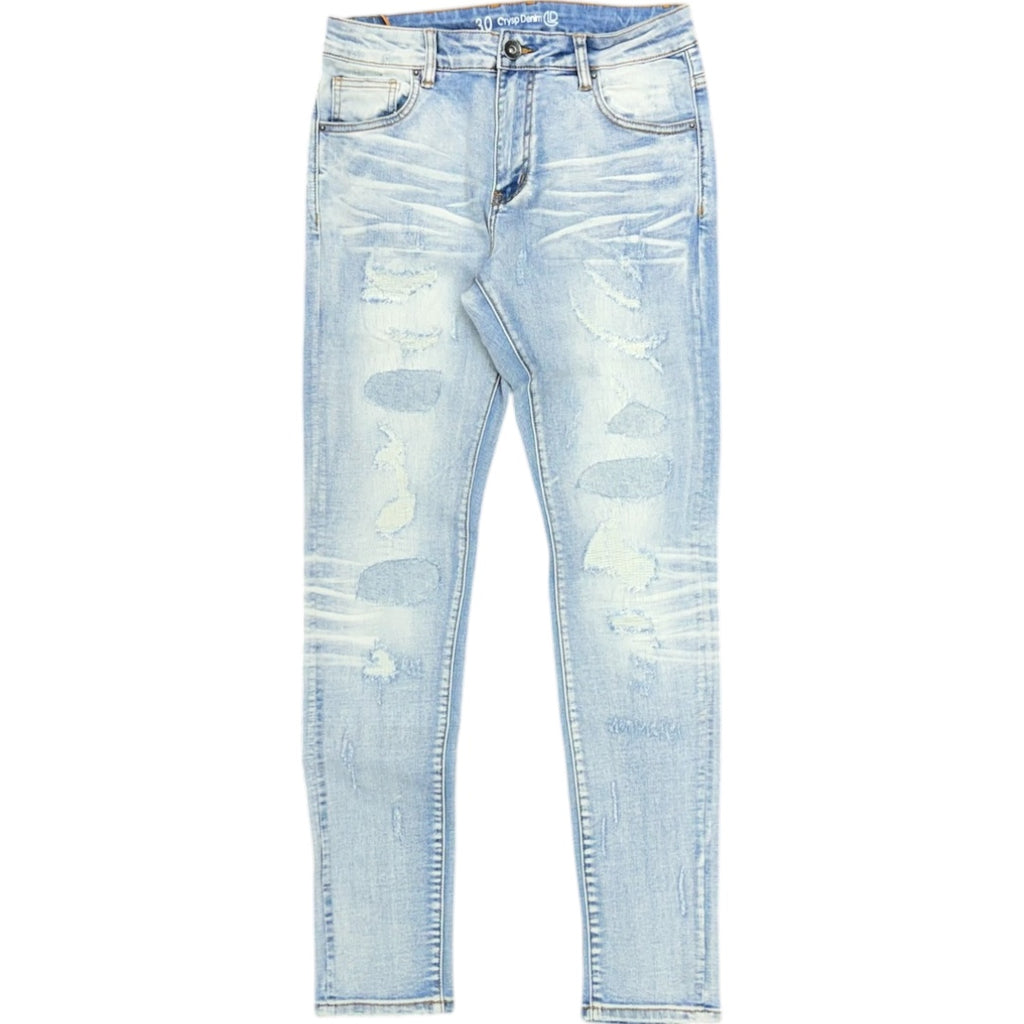 CRYSP SLIM RIP-LIGHT WASH