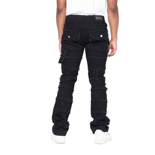 FWRD BIG MENS PATCHWORK TRUE STACKED DENIM JEANS by FWRD