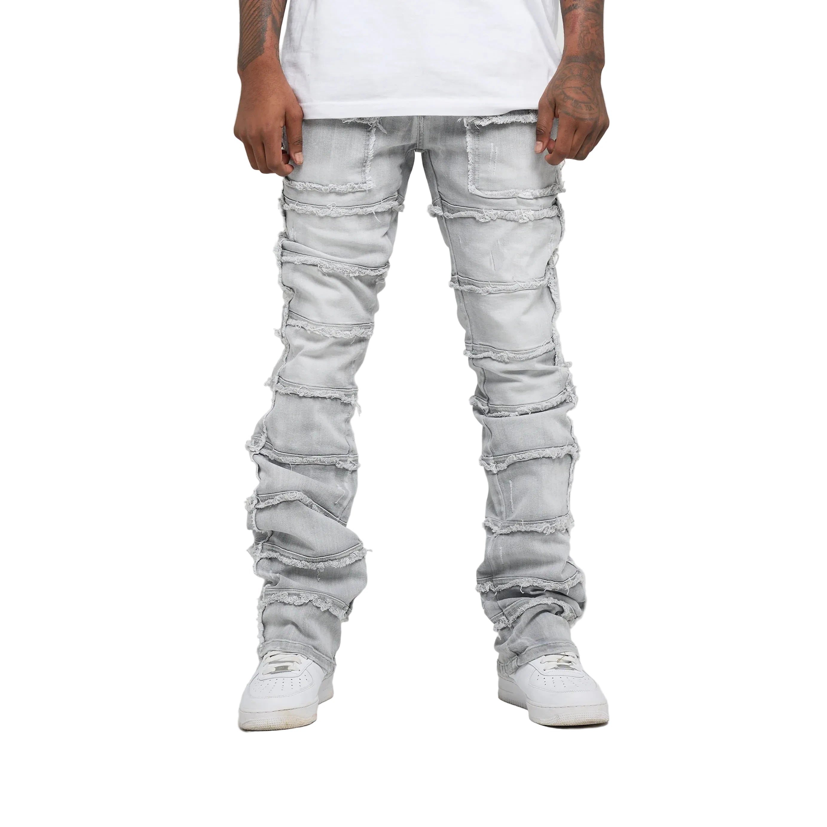 FWRD BIG MENS PATCHWORK TRUE STACKED DENIM JEANS by FWRD