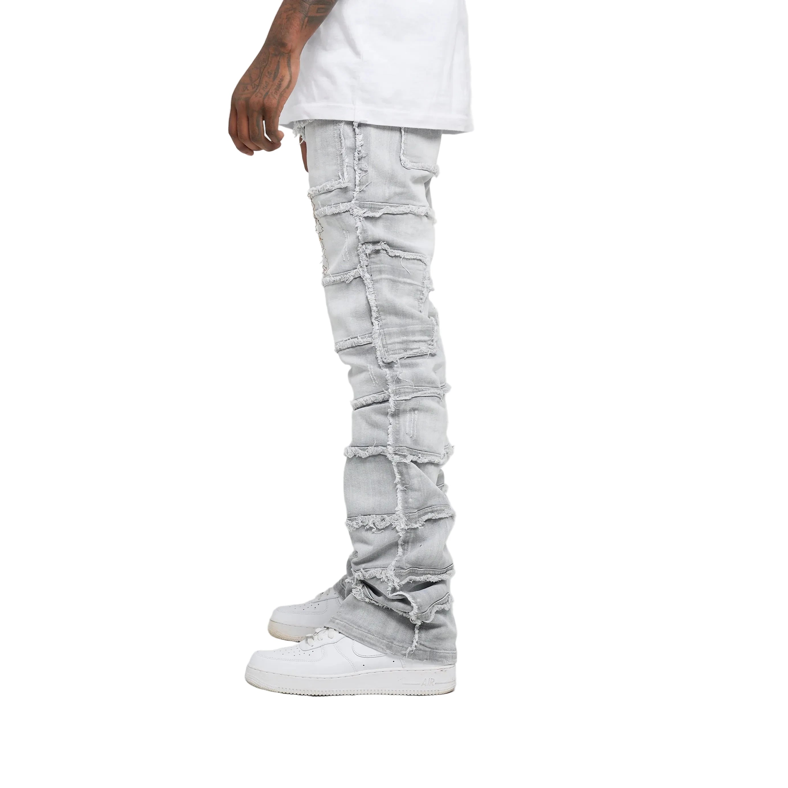 FWRD BIG MENS PATCHWORK TRUE STACKED DENIM JEANS by FWRD