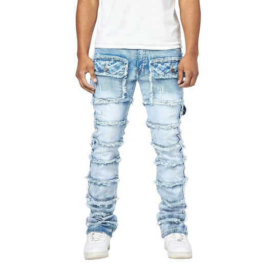 FWRD BIG MENS PATCHWORK TRUE STACKED DENIM JEANS by FWRD