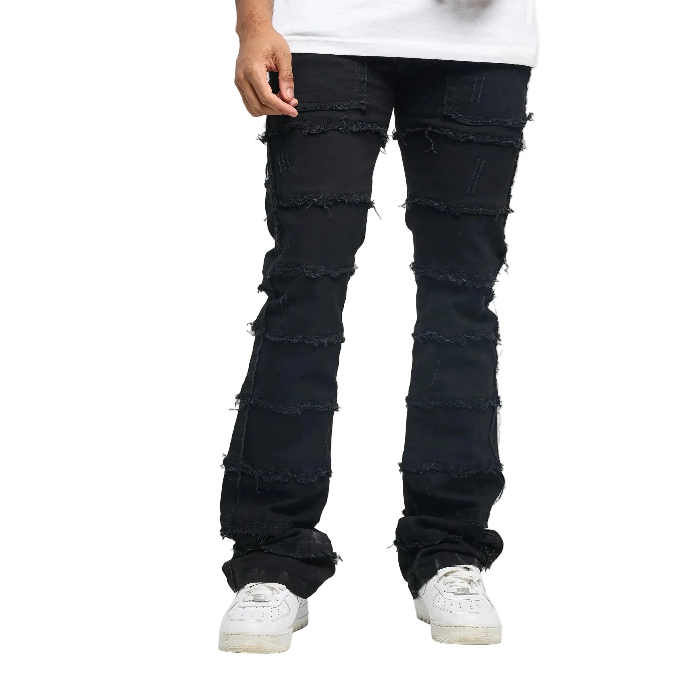 FWRD BIG MENS PATCHWORK TRUE STACKED DENIM JEANS by FWRD