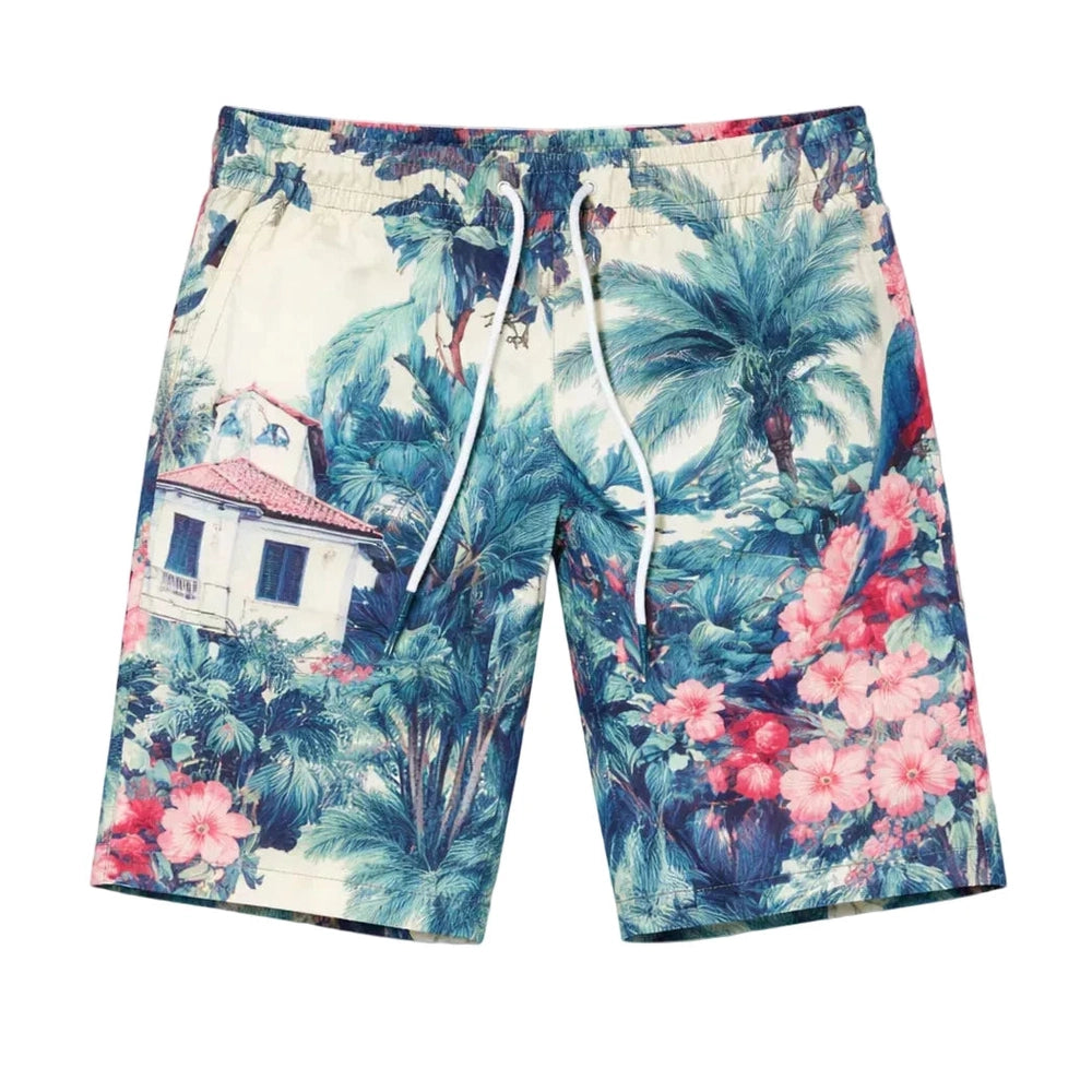SEE YOU IN PARADISE GRAPHIC PRINT SHORTS by Jordan Craig