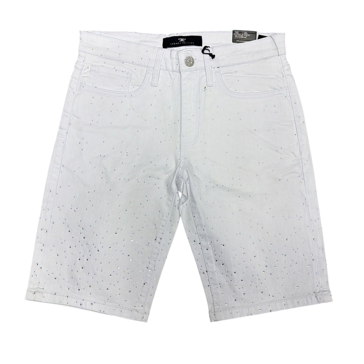 JORDAN CRAIG CRYSTAL DENIM SHORTS by Jordan Craig