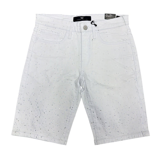 JORDAN CRAIG CRYSTAL DENIM SHORTS by Jordan Craig