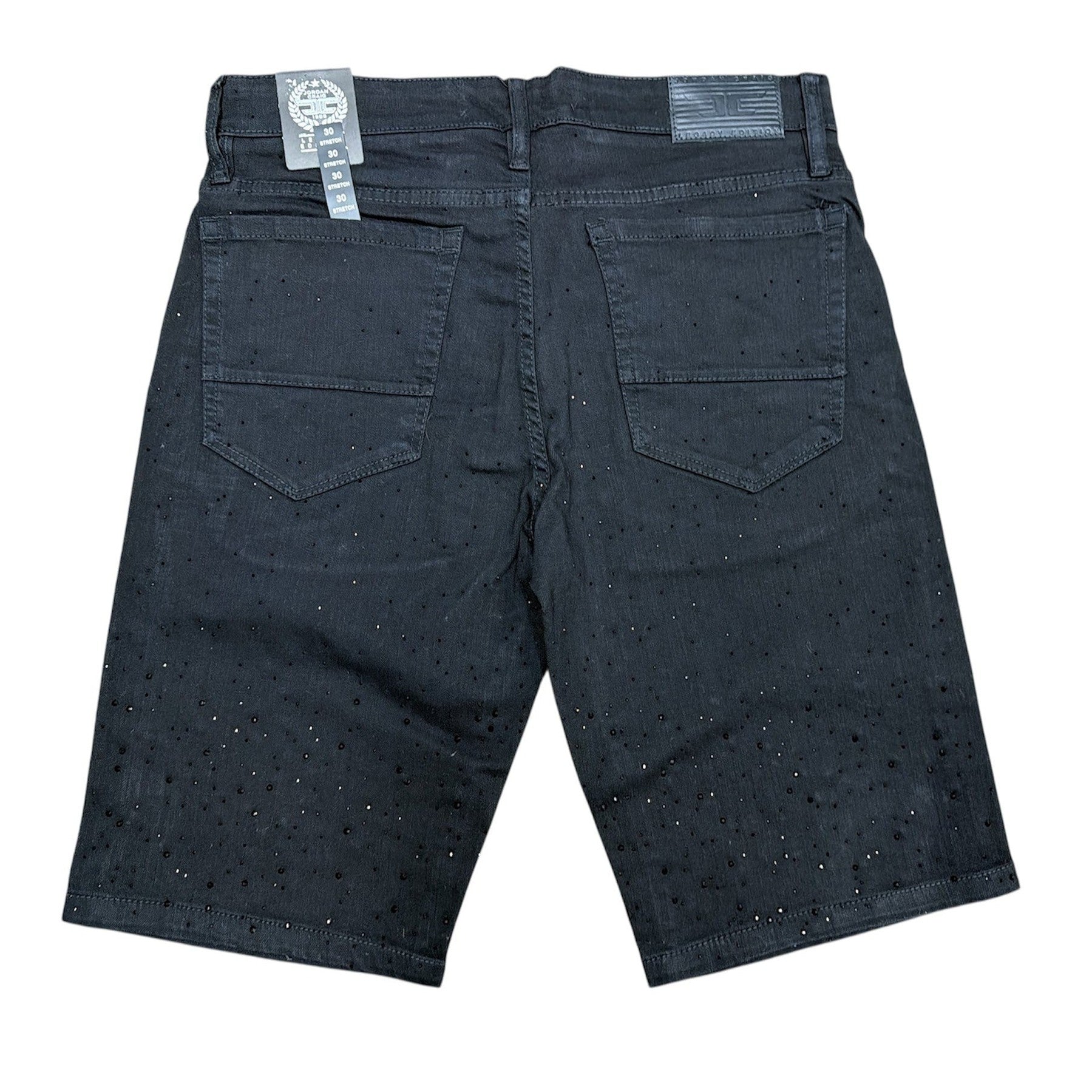 JORDAN CRAIG CRYSTAL DENIM SHORTS by Jordan Craig