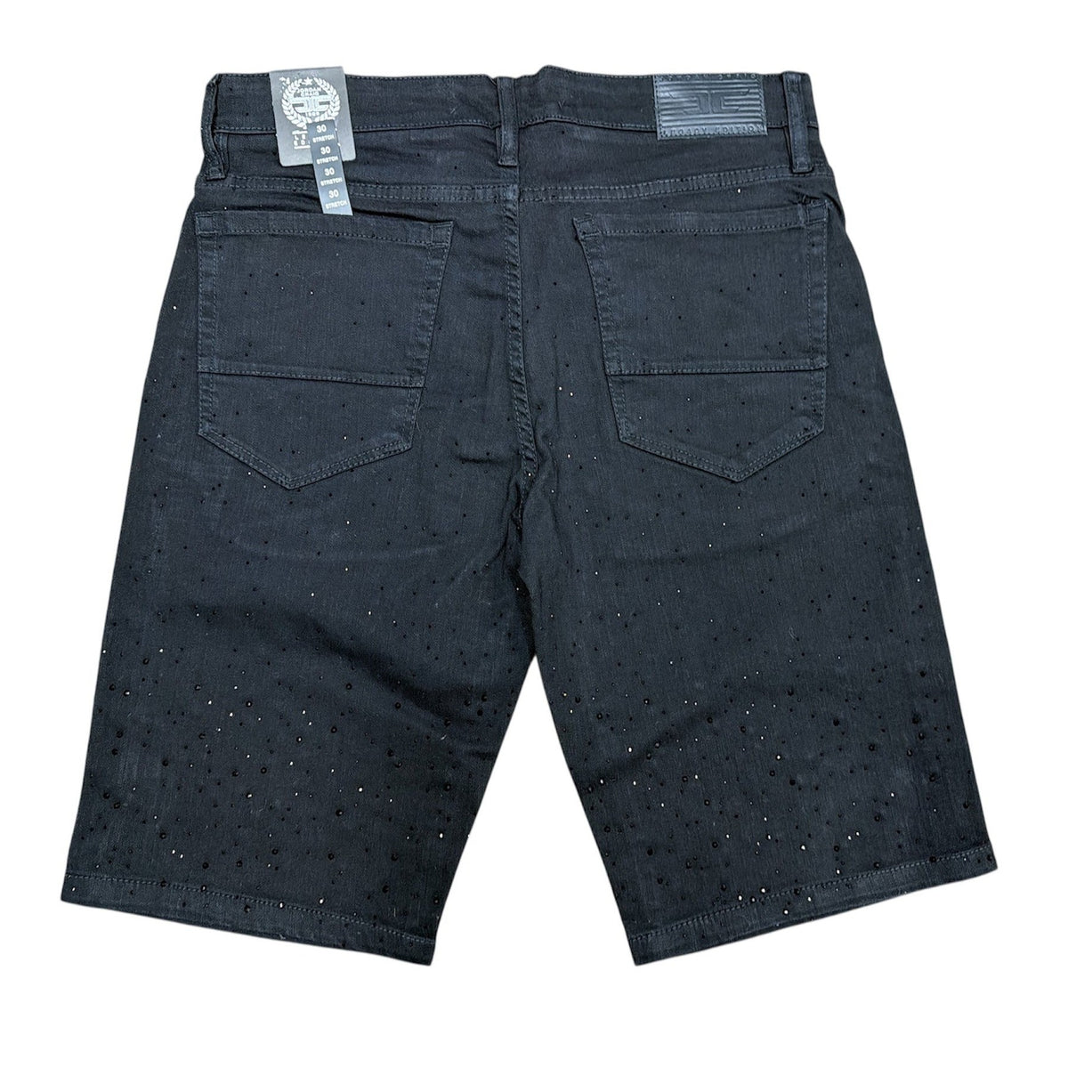 JORDAN CRAIG CRYSTAL DENIM SHORTS by Jordan Craig