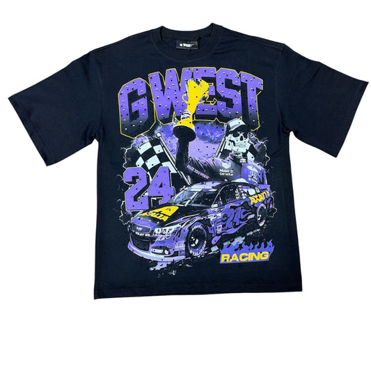 G WEST RHINESTONE RACE TO THE GRAVE TEE by G-WEST