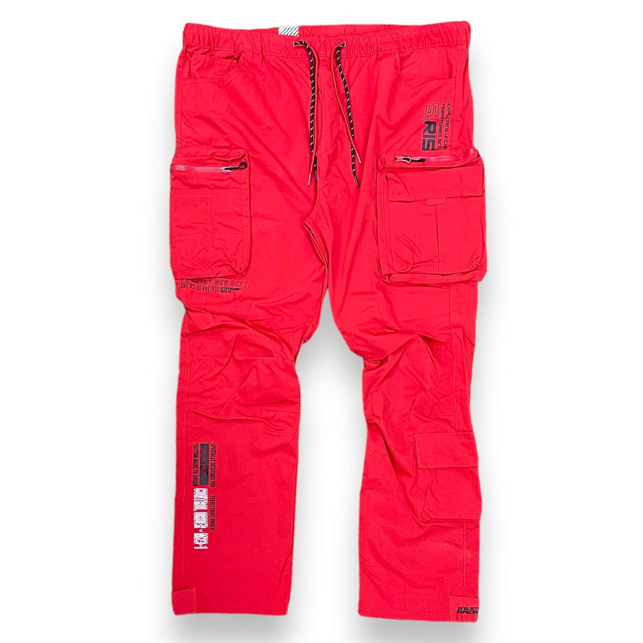 SMOKE RISE NYLON CARGO JOGGERS-RED