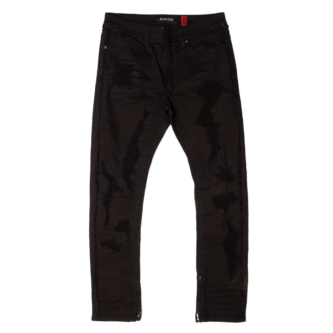 MAKOBI DANIELLI 34" SEMI STACKED JEANS-BLACK