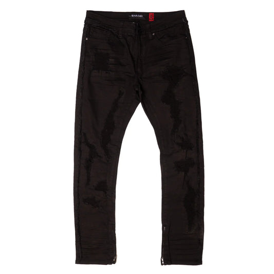 MAKOBI DANIELLI 34" SEMI STACKED JEANS-BLACK by Makobi