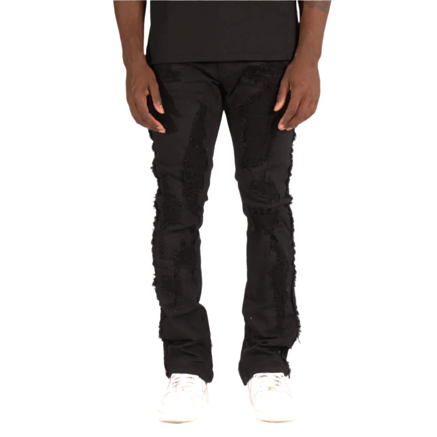 MAKOBI DANIELLI 34" SEMI STACKED JEANS-BLACK