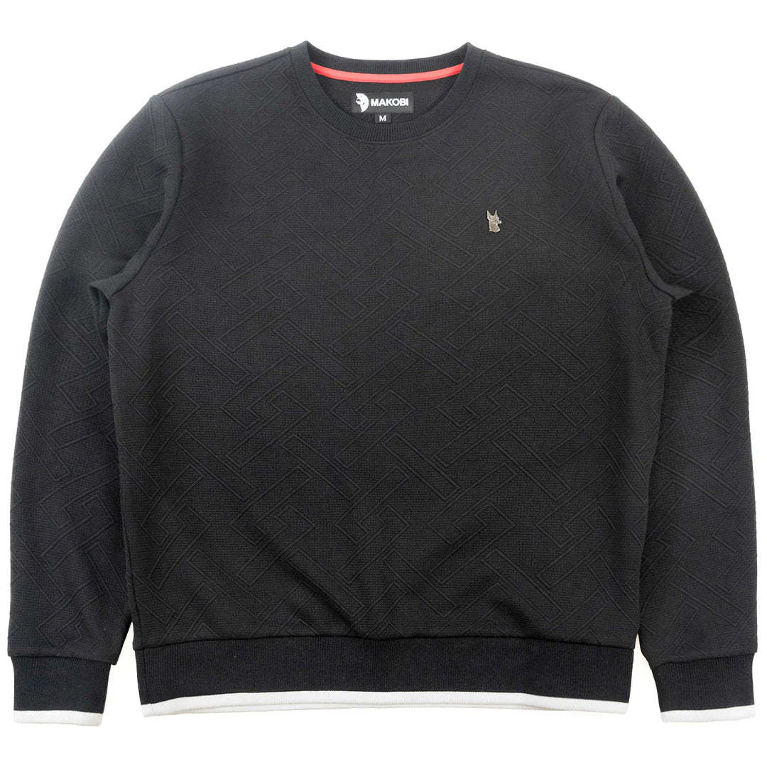 MAKOBI Beanchi Jacquard Crewneck - Black