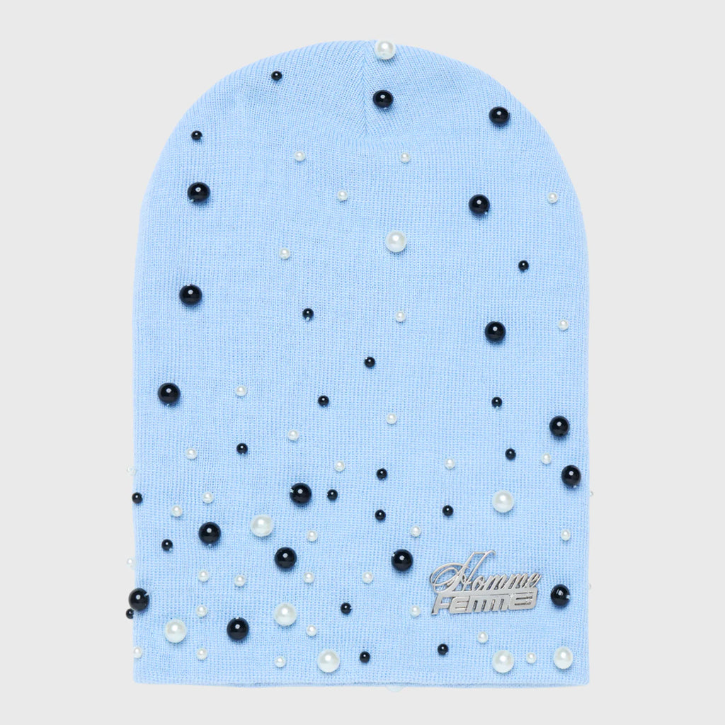 HOMME FEMME PEARLBEANIE-B.BLUE