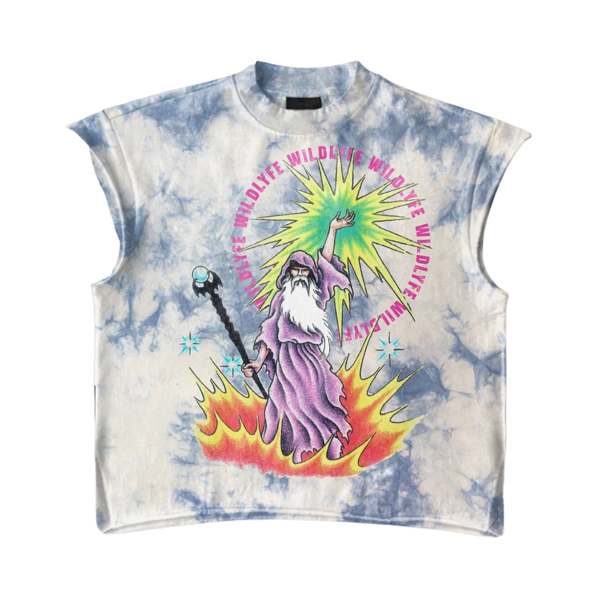 WILDLYFE WIZARD TIE-DIE SLEEVELESS TEE by WILDLYFE
