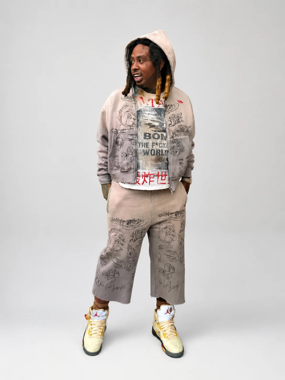 LUV ABOMINABLE GRAFFITI SHORTS by LUV ABOMINABLE
