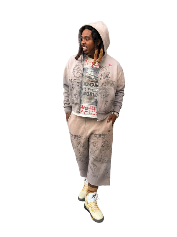 LUV ABOMINABLE GRAFFITI SHORTS by LUV ABOMINABLE