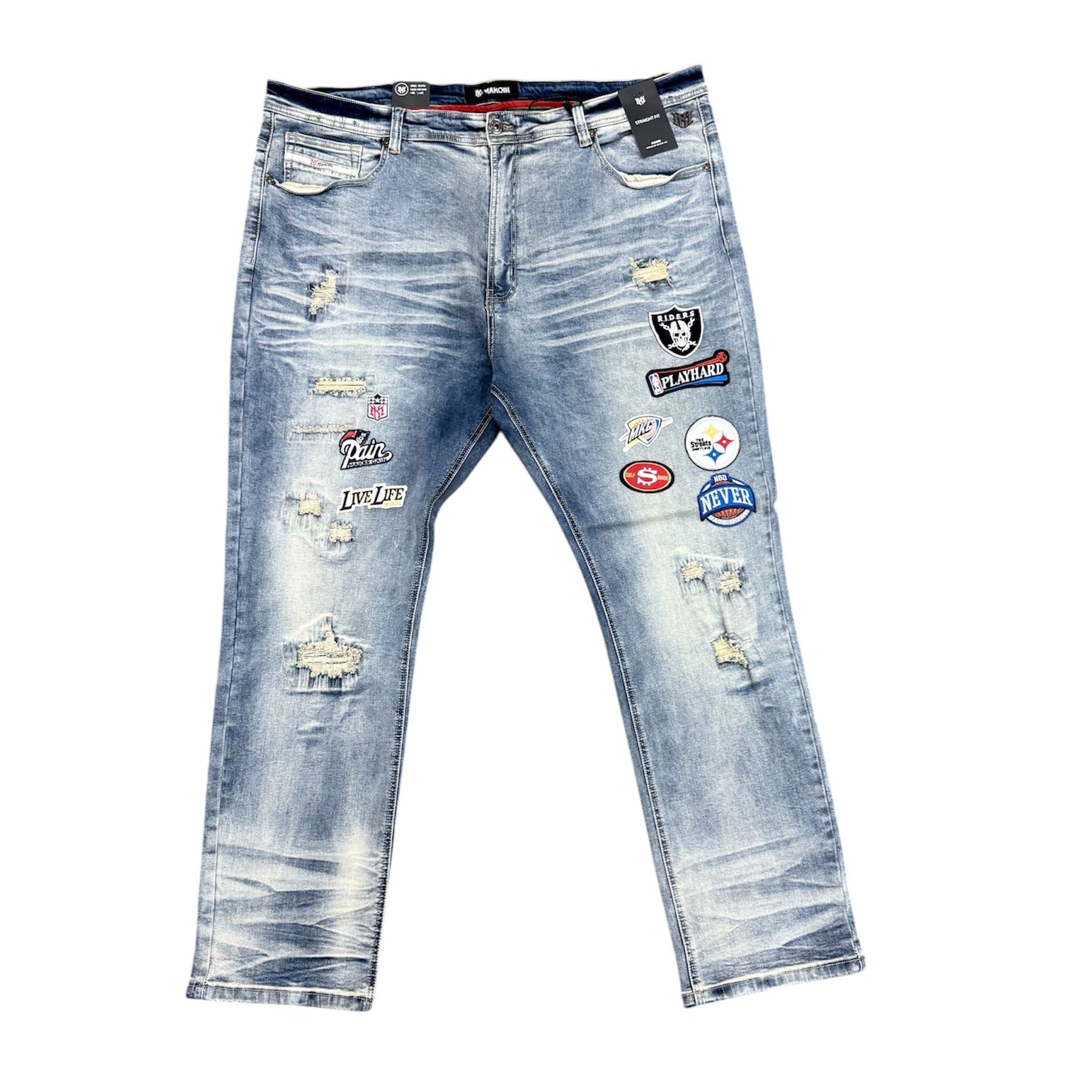 MAKBOI NEVER BACK DOWN JEANS by Makobi