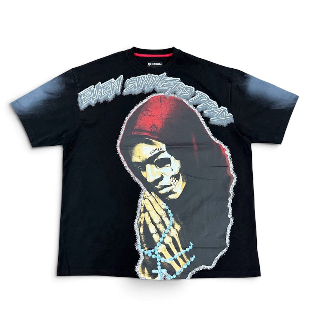MAKOBI SINNERS PRAY BOXED TEE by Makobi