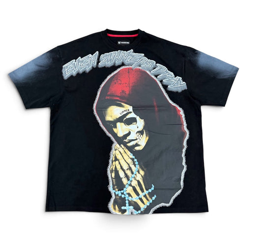 MAKOBI SINNERS PRAY BOXED TEE by Makobi