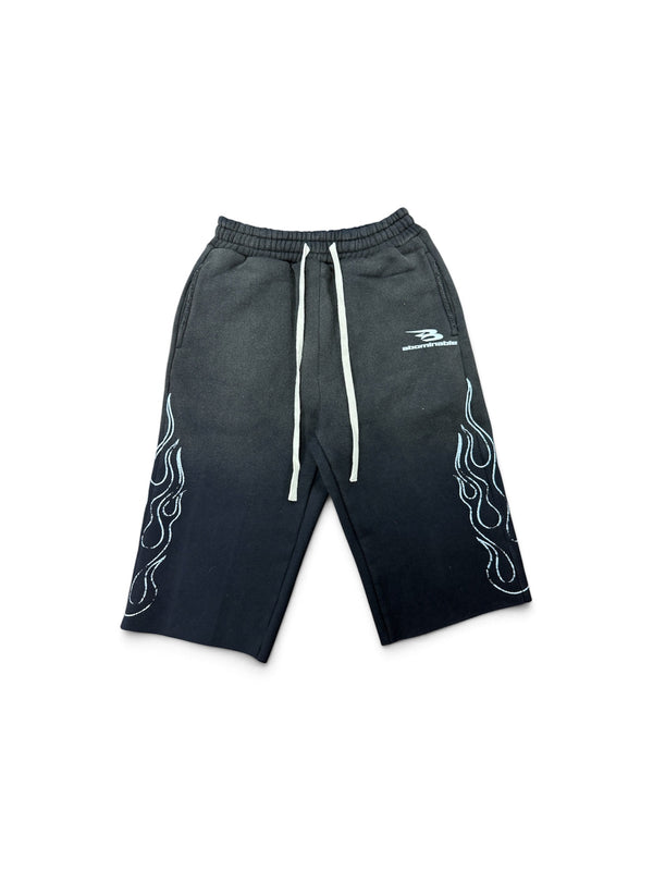 LUV ABOMINABLE FIRE FLAME BAGGY SHORTS by LUV ABOMINABLE