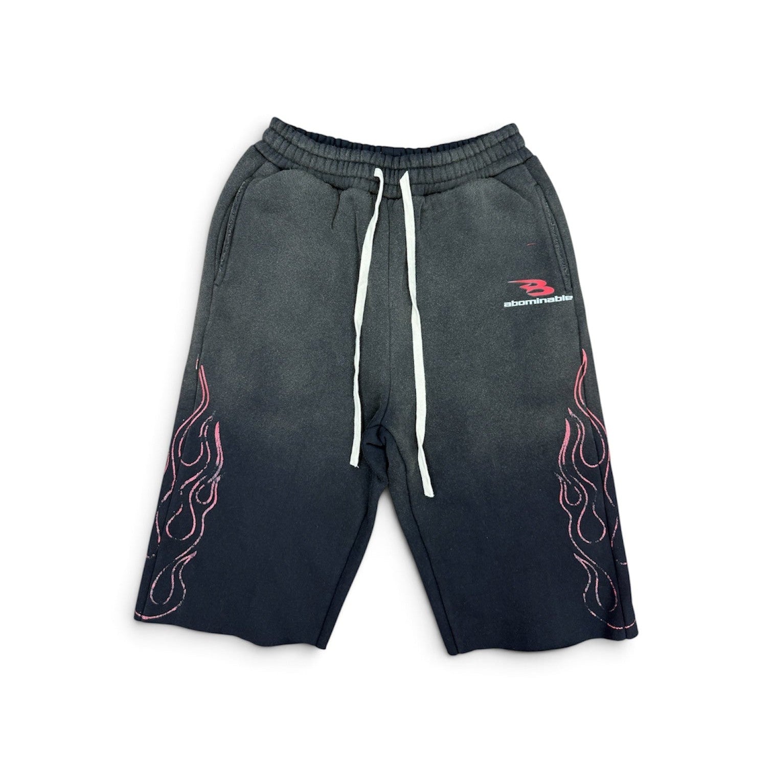 LUV ABOMINABLE FIRE FLAME BAGGY SHORTS by LUV ABOMINABLE