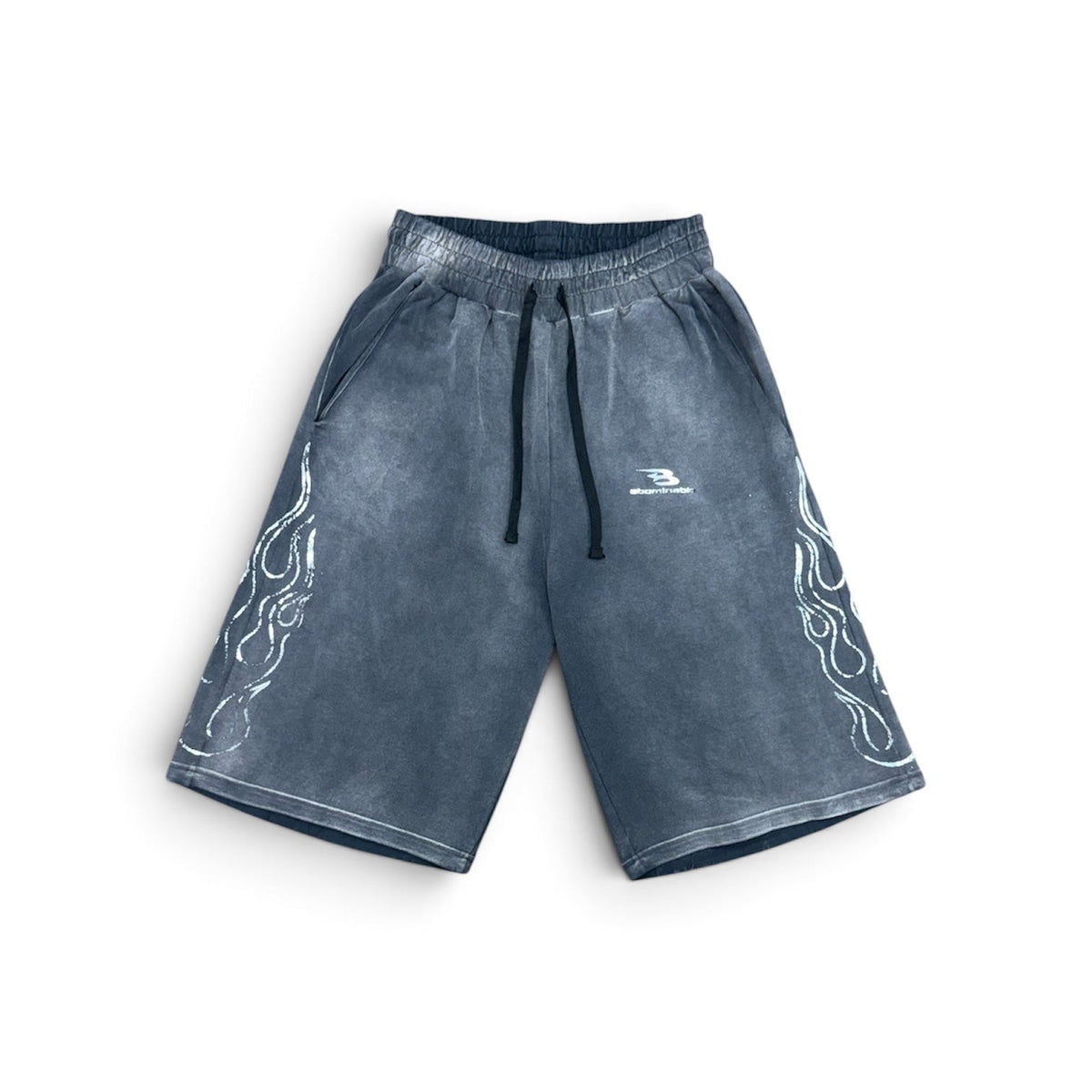 LUV ABOMINABLE FIRE FLAME BAGGY SHORTS by LUV ABOMINABLE