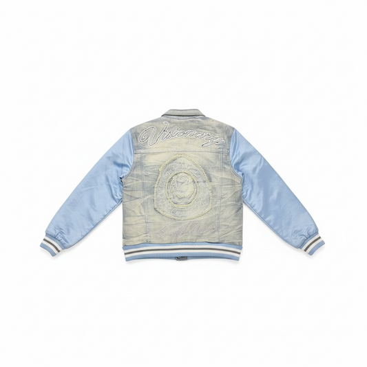 Smoke Rise Men's Varsity Denim Jacket by SMOKE RISE