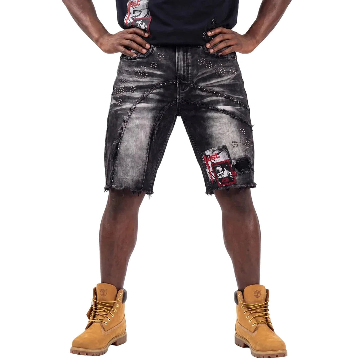 MAKOBI PAIN DENIM SHORTS by Makobi