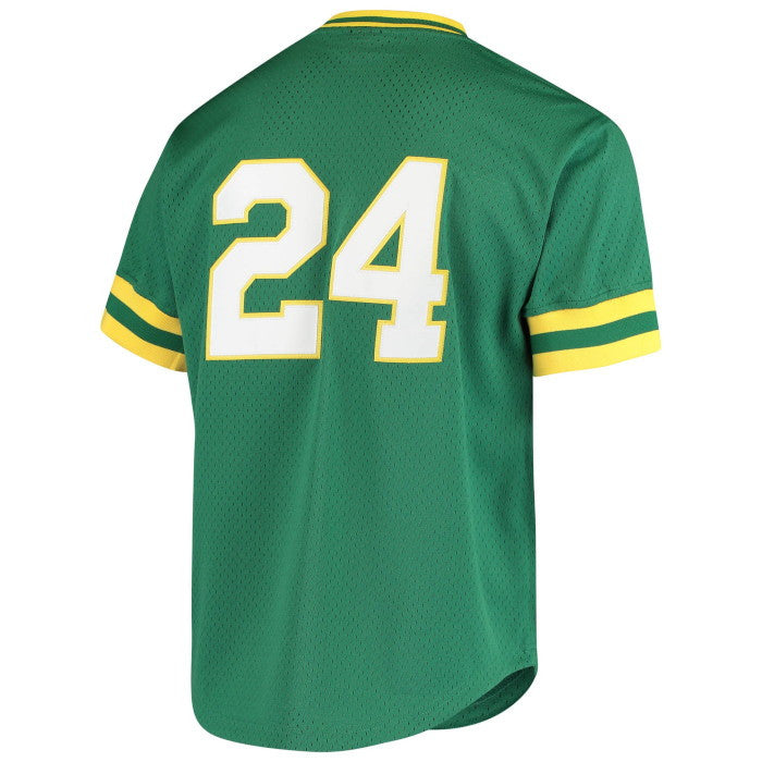 MITCHELL AND NESS AUTHENTIC OAKLAND ATHLETICS 1991 RICKEY HENDERSON BP JERSEY by Mitchell and Ness